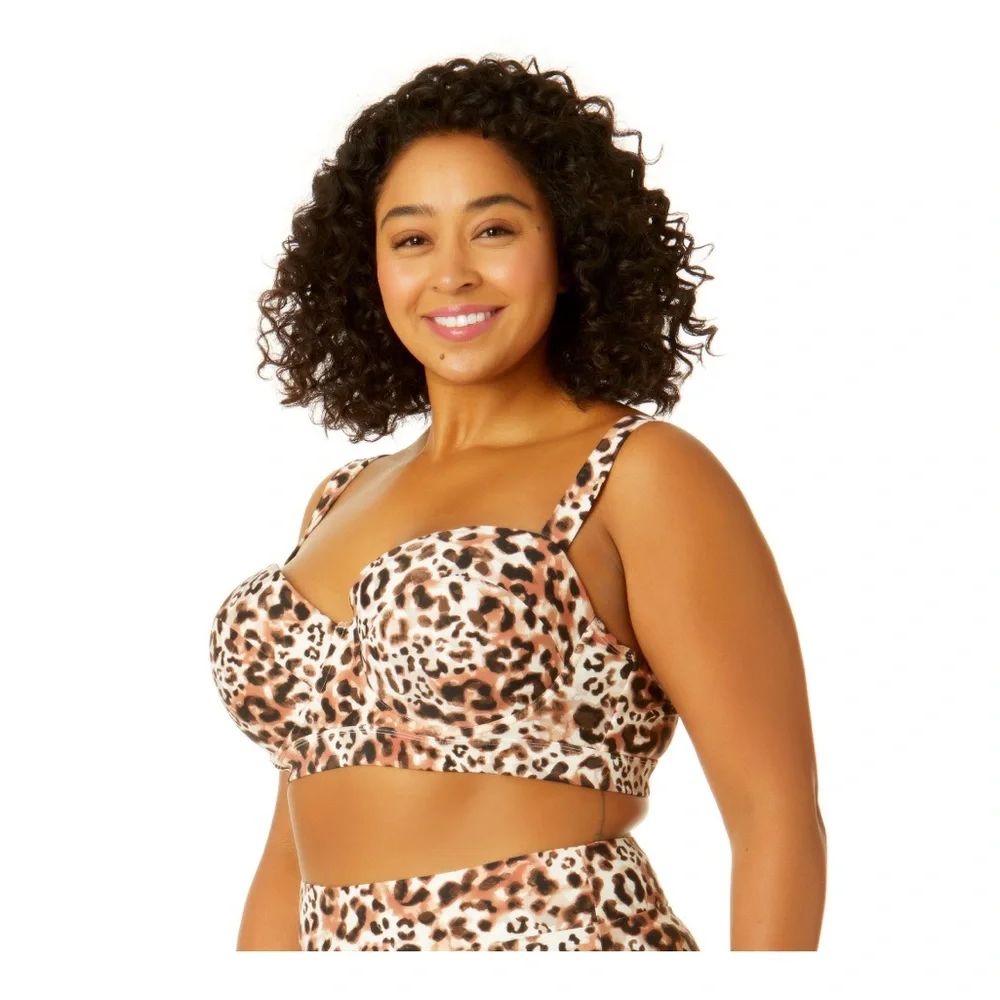 NWT Bikini Leopard Time and Tru Women Plus Size 3X24W-26W swimsuit bathing suit
